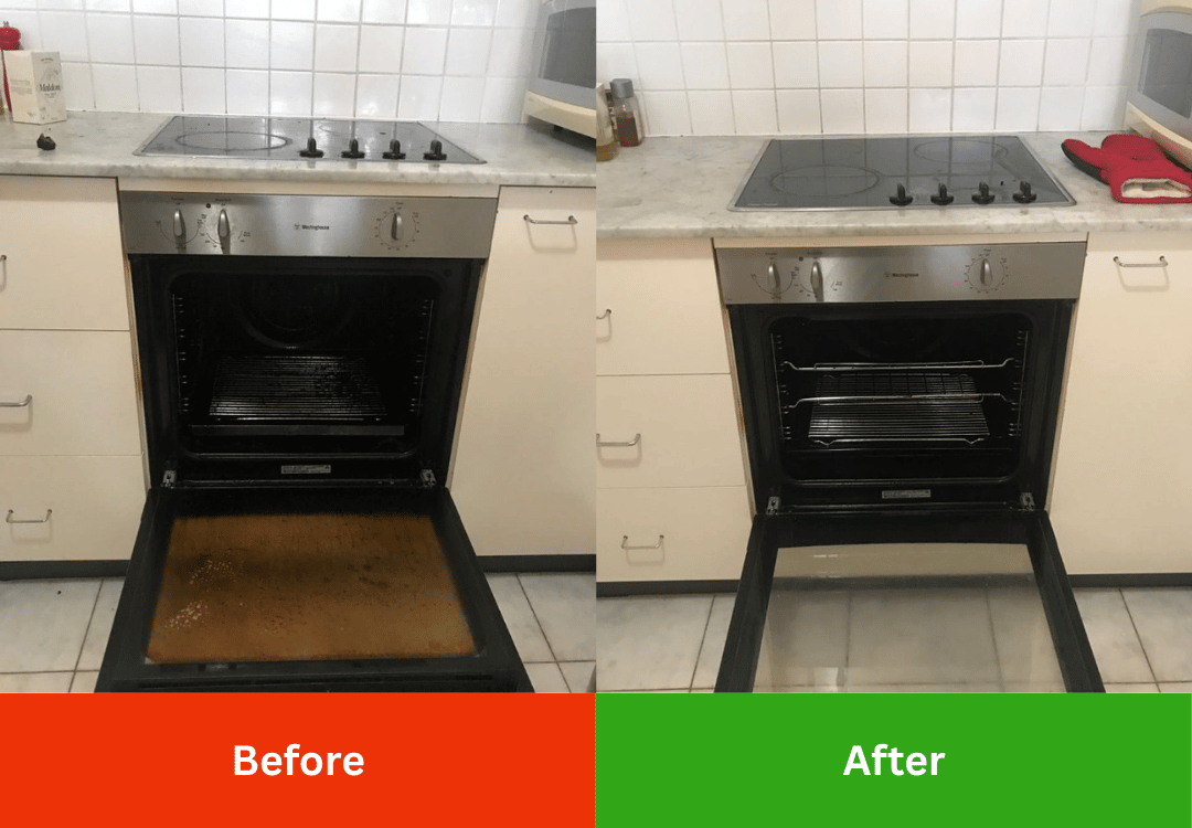 oven clean before and after