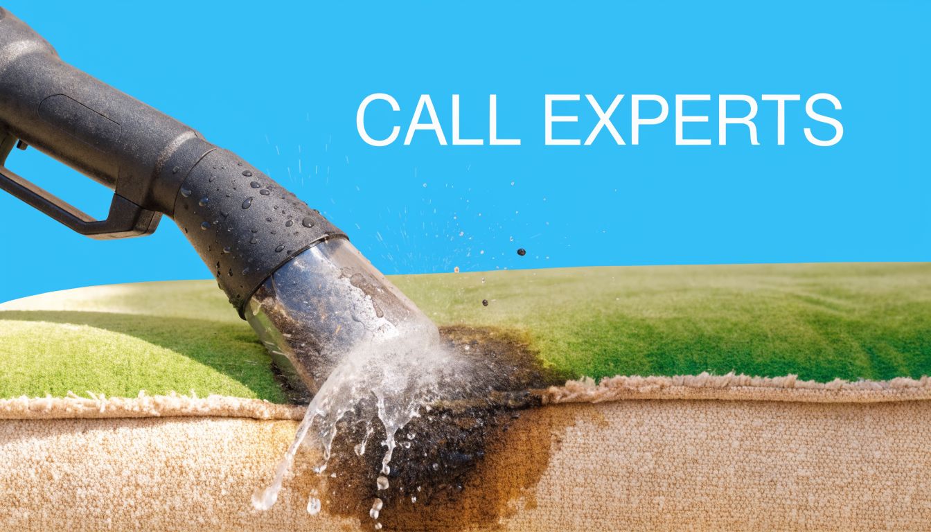 A professional steam cleaning tool extracting dirt and water from a stained green upholstered sofa cushion surface.